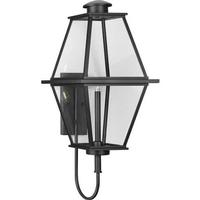 Progress Lighting 1 Light Black with Clear Glass Large Bradshaw Wall Light Fixture