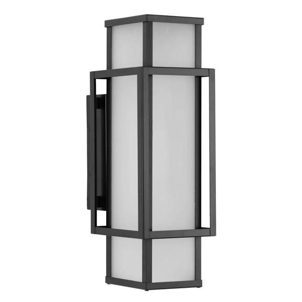 2 Light Matte Black with Etched Seeded Glass Unison Wall Light Fixture