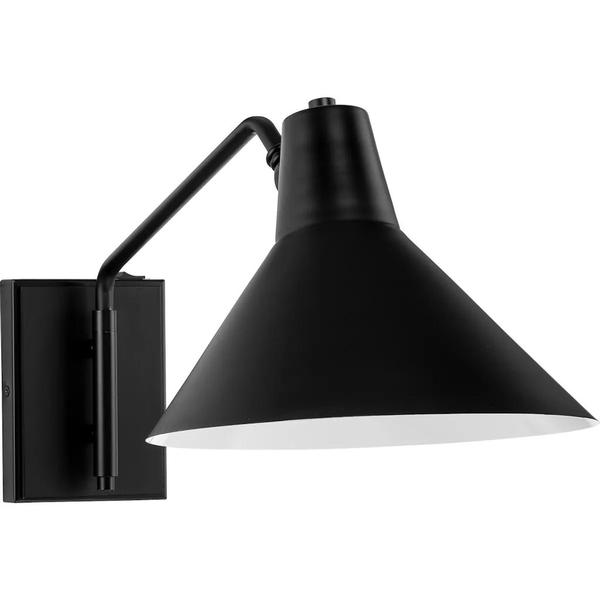 1 Light Matte Black Industrial Style Vanity Light Fixture