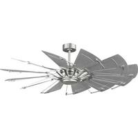 Progress Lighting 60" Painted Nickel 12 Blade Remote Control Windmill Ceiling Fan