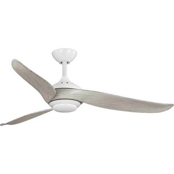 52" White 3 Grey Weathered Wood Blade LED Ceiling Fan
