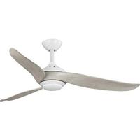 Progress Lighting 52" White 3 Grey Weathered Wood Blade LED Ceiling Fan
