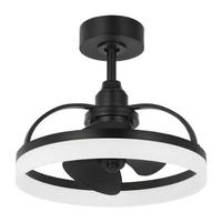 Progress Lighting 20" Matte Black 3 Black Blade Oscillating Remote Control LED Ceiling Fan