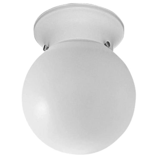 1 Light White Glass Globe Flush Mount Ceiling Light Fixture