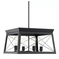 Progress Lighting 4 Light Black Cerused Black Oak Accent Chandelier Light Fixture