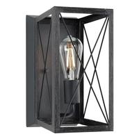 Progress Lighting 1 Light Textured Black/Black Oak Accents Sconce Light Fixture