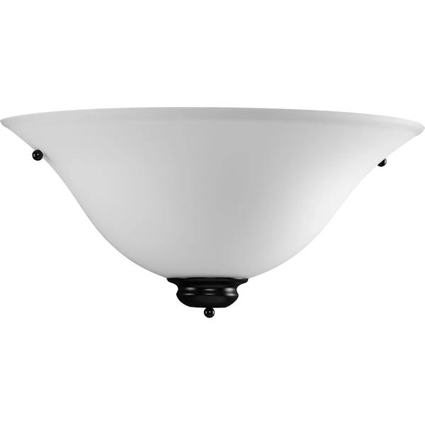 1 Light Matte Black Etched Glass Flared Cone Sconce Light Fixture