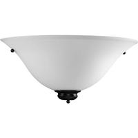 Progress Lighting 1 Light Matte Black Etched Glass Flared Cone Sconce Light Fixture
