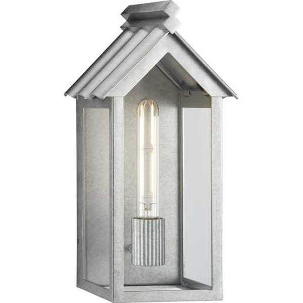 1 Light Galvanized with Clear Glass Outdoor Large Point Dume-Dunemere Wall Light Fixture