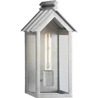 Progress Lighting 1 Light Galvanized with Clear Glass Outdoor Large Point Dume-Dunemere Wall Light Fixture