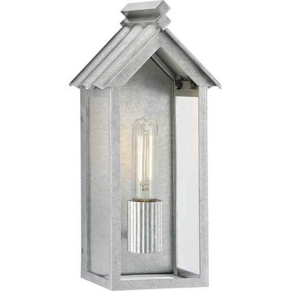 1 Light Galvanized with Clear Glass Outdoor Medium Point Dume-Dunemere Wall Light Fixture