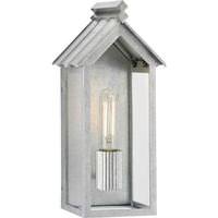 Progress Lighting 1 Light Galvanized with Clear Glass Outdoor Medium Point Dume-Dunemere Wall Light Fixture