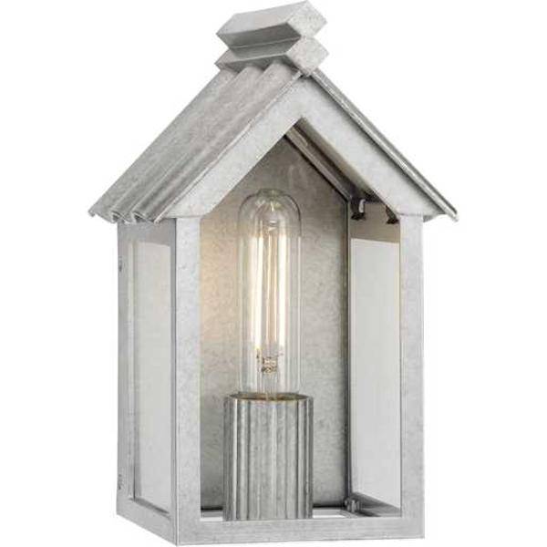 1 Light Galvanized with Clear Glass Outdoor Small Point Dume-Dunemere Wall Light Fixture