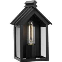 Progress Lighting 1 Light Matte Black with Clear Glass Outdoor Small Point Dume-Dunemere Wall Light Fixture
