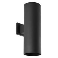 Progress Lighting 2 Light Black Finish Cylinder Wall Light Fixture