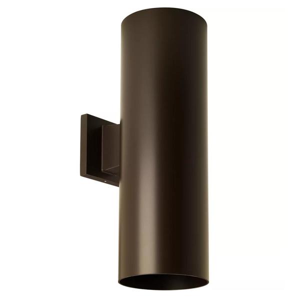 2 Light Antique Bronze Cylinder Wall Light Fixture