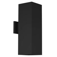 Progress Lighting 2 Light Black Finish Square Wall Light Fixture