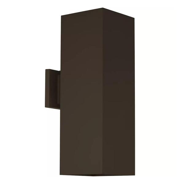 2 Light Antique Bronze Finish Square LED Wall Light Fixture
