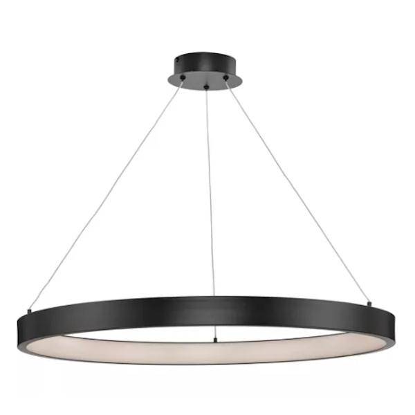 1 Light 35 watt 3000K Natural White Matte Black Dimmable LED Chandelier
