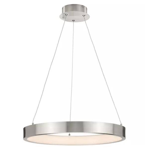 1 Light 27 watt 3000K Natural White Brushed Nickel Dimmable LED Chandelier