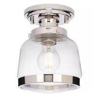 Progress Lighting 1 Light 120 volt Polished Nickel Round Clear Glass Ceiling Light Fixture