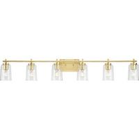 Progress Lighting 6 Light 120 volt Satin Brass Vanity Clear Glass Light Fixture