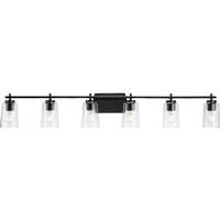 Progress Lighting 6 Light 120 volt Matte Black Vanity Clear Glass Light Fixture