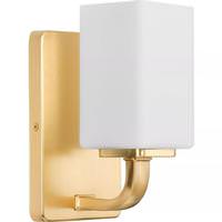 Progress Lighting 1 Light 120 volt Satin Brass Vanity Opal Glass Light Fixture