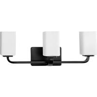 View 3 Light 120 volt Matte Black Vanity Opal Glass Light Fixture
