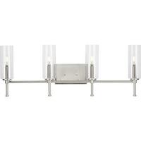 Progress Lighting 4 Light 120 volt Brushed Nickel Vanity Clear Glass Light Fixture