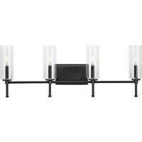 Progress Lighting 4 Light 120 volt Matte Black Vanity Clear Glass Light Fixture