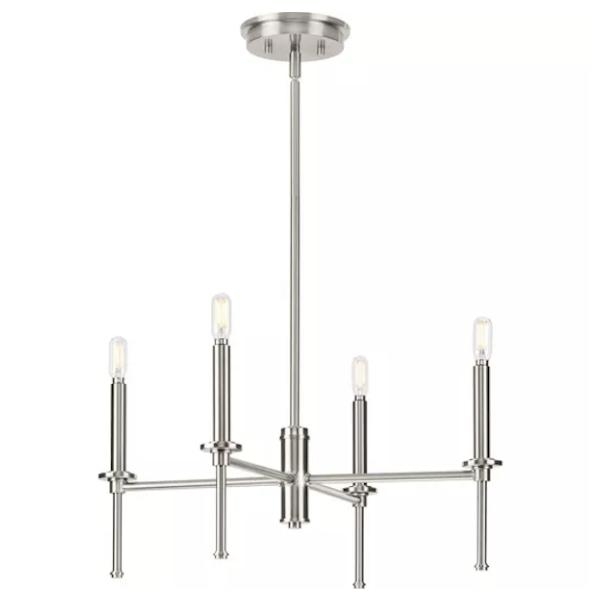 5 Light Brushed Nickel Traditional Style Chandelier Light Fixture