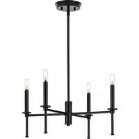 Progress Lighting 5 Light Matte Black Traditional Style Chandelier Light Fixture