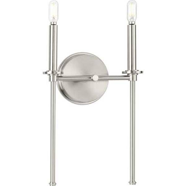 2 Light 120 volt Brushed Nickel Candelabra Base Light Fixture