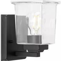 Progress Lighting 1 Light 120 volt Matte Black Vanity Clear Glass Light Fixture