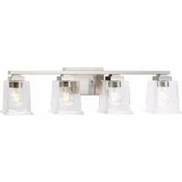 Progress Lighting 4 Light 120 volt Brushed Nickel Vanity Clear Glass Light Fixture