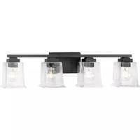 Progress Lighting 4 Light 120 volt Matte Black Vanity Clear Glass Light Fixture