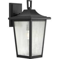 Progress Lighting 1 Light Black with Clear Seeded Glass Large Wall Light Fixture