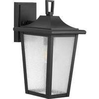 Progress Lighting 1 Light Black with Clear Seeded Glass Medium Wall Light Fixture