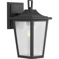 Progress Lighting 1 Light Black with Clear Seeded Glass Small Wall Light Fixture
