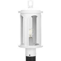 Progress Lighting 1 Light Satin White with Clear Glass Outdoor DURASHIELD Gables Post Top Light Fixture