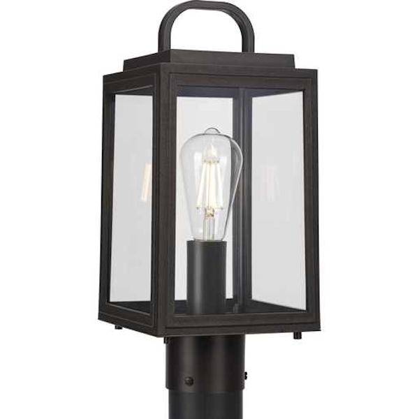 1 Light Antique Bronze with Clear Glass Outdoor Grandbury Post Top Light Fixture