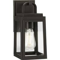 Progress Lighting 1 Light Antique Bronze with Clear Glass Outdoor Grandbury Small Wall Light Fixture