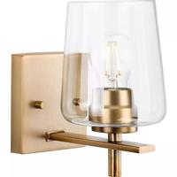 Progress Lighting 1 Light 120 volt Vintage Brass Vanity Clear Glass Light Fixture