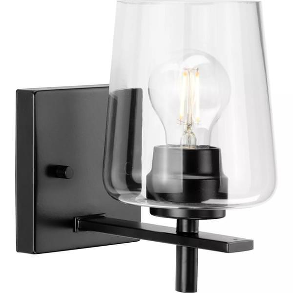 1 Light 120 volt Matte Black Vanity Clear Glass Light Fixture