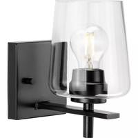 View 1 Light 120 volt Matte Black Vanity Clear Glass Light Fixture