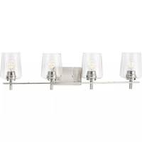 Progress Lighting 4 Light 120 volt Brushed Nickel Vanity Clear Glass Light Fixture