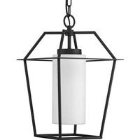 Progress Lighting 1 Light Black with Clear Glass Chilton Hanging Light Fixture