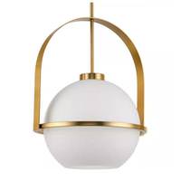 View 1 Light Brushed Bronze Etched Opal Glass Globe Pendant Light Fixture