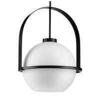 Progress Lighting 1 Light Matte Black Etched Opal Glass Globe Pendant Light Fixture